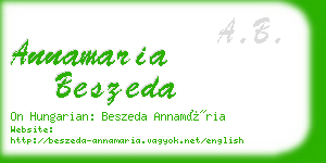 annamaria beszeda business card